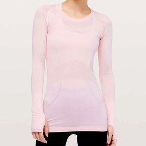 Baby Pink Lululemon Running Long Sleeve TShirt